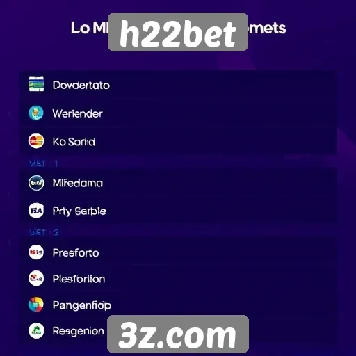 Comparativo de métodos de pagamento disponíveis no h22bet